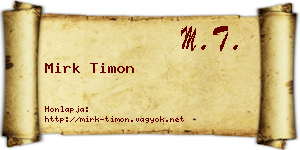 Mirk Timon névjegykártya